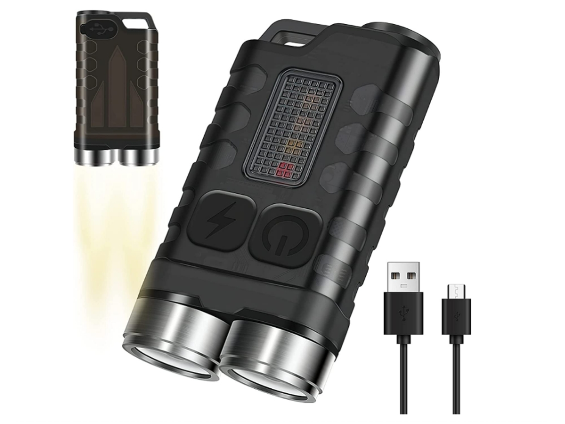 Lanterna, 10 Modos De Luz 900 Lúmens Altos Ip65 Portátil Edc Lanterna Com Luz Lateral Uv E Base Traseira Magnética Yizhood (preta)