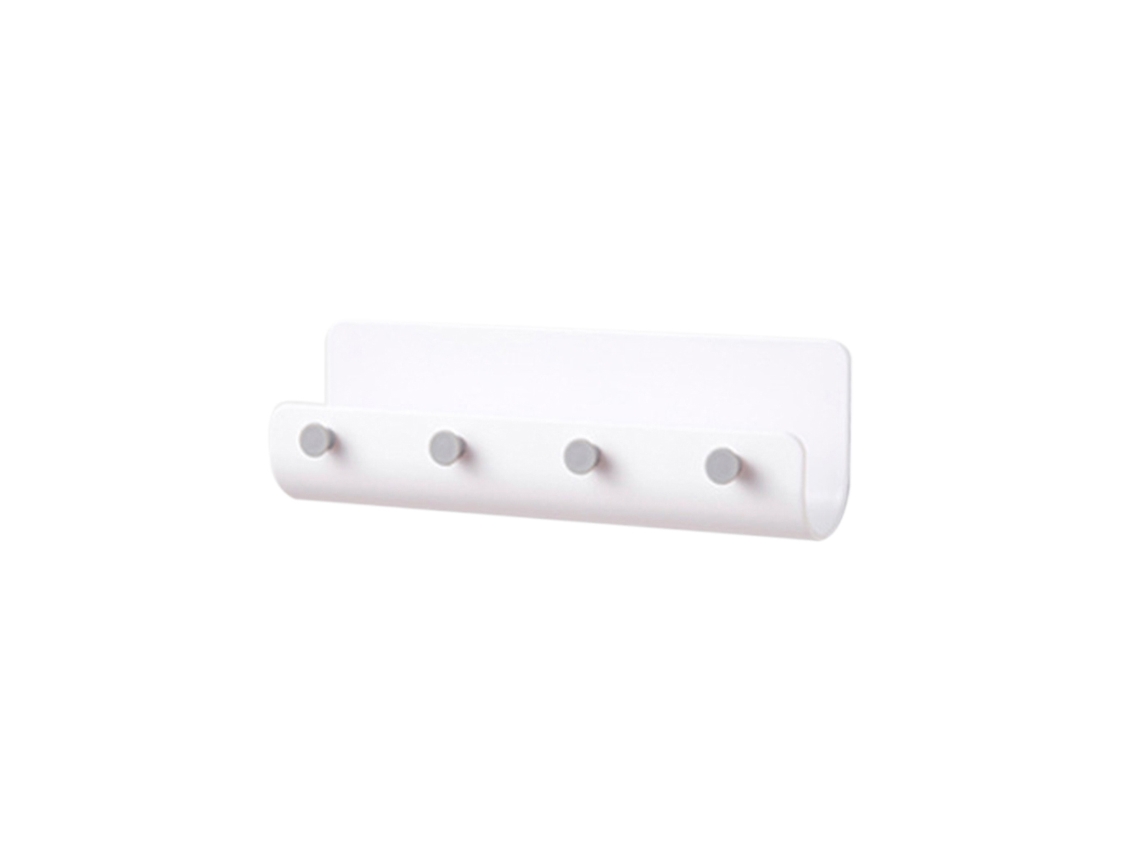 Porta chaves Rack de Parede Hanging Storage com 4 Ganchos Abs Organizer para Cozinha Banheiro Quarto 21,5cm