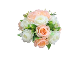 Laxiscreed Bouquet De Flores Artificiais Para Casamento Em Esfera, Branco E Champagne De Fábrica