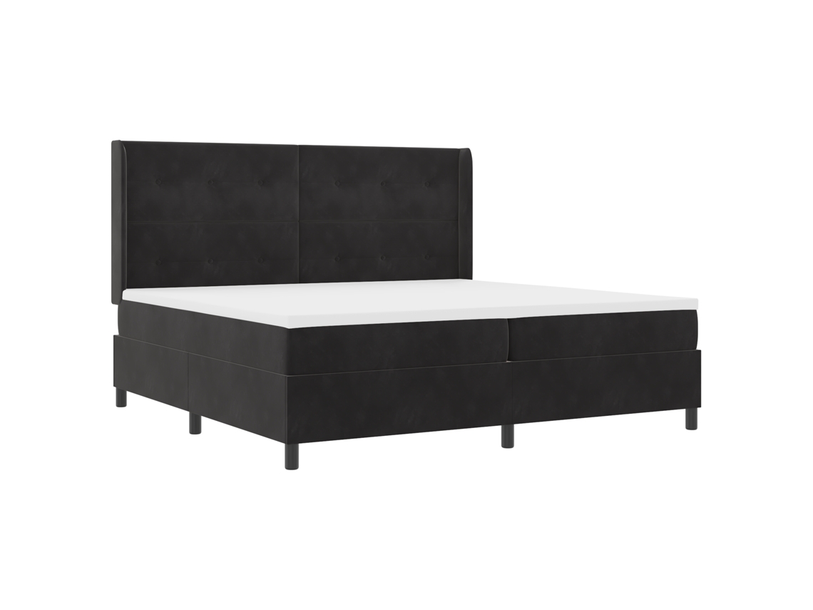 Conjunto 1 Cama Box Vidaxl Preto Veludo (200 X 200 Cm)
