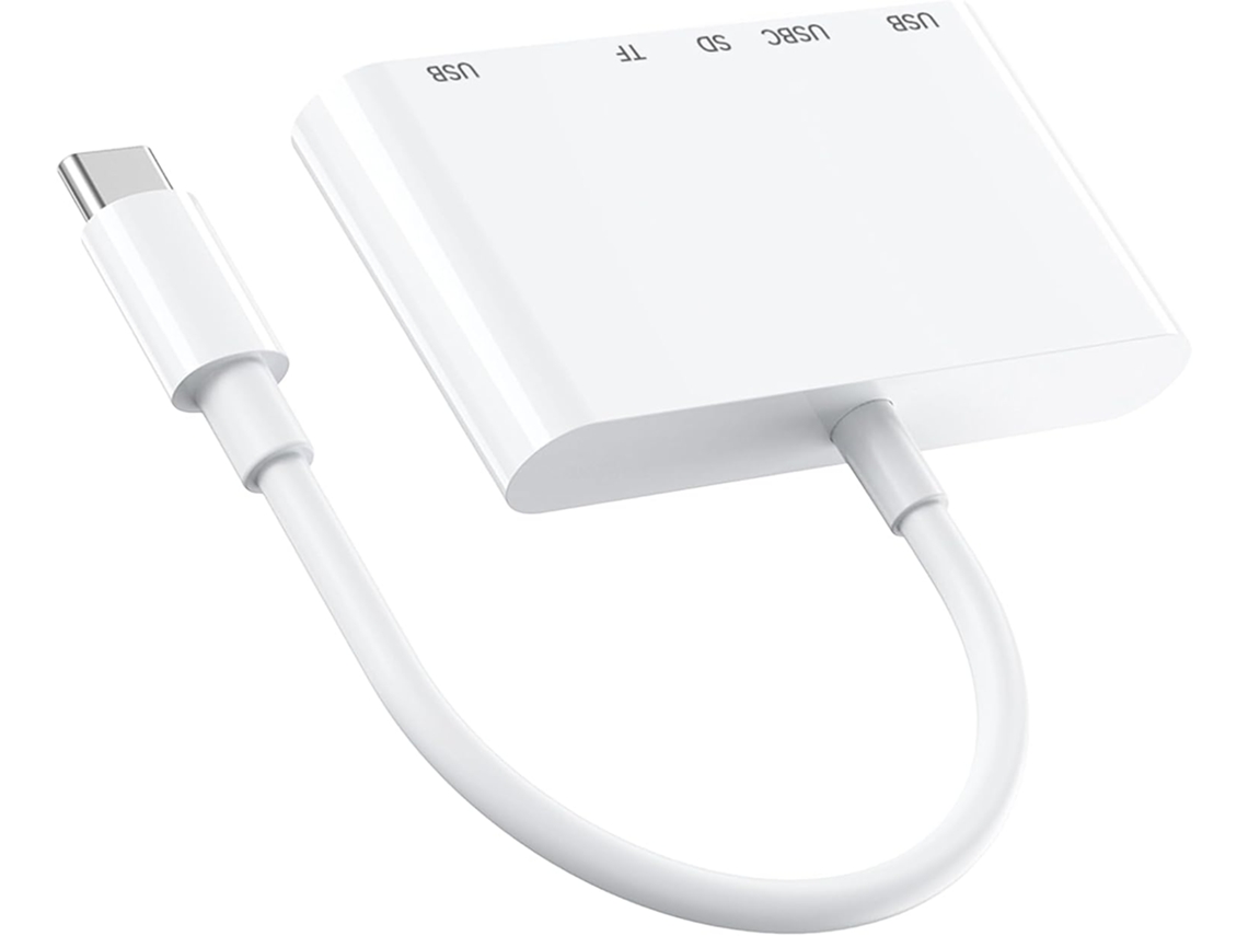 Hub Usb-c 5 Em 1 Com Leitor De Cartões, Porta Usb-a E Carregamento