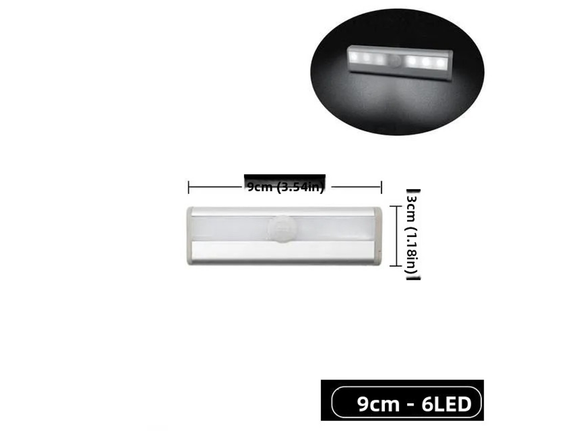 Luz Noturna Led com Sensor de Presença Pir MDUG (9 Cm, Luz Fria)