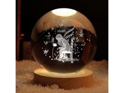 Lâmpada De Noite De Cristal Bola Príncipe Rose Presente De Graduação Carregável Via Usb Temática Espacial 6cm