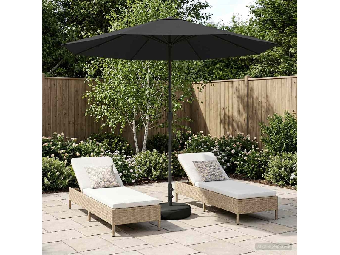 Vidaxl Parasol De Jardim Com Base 230 X 230 Cm Poliéster Retangular