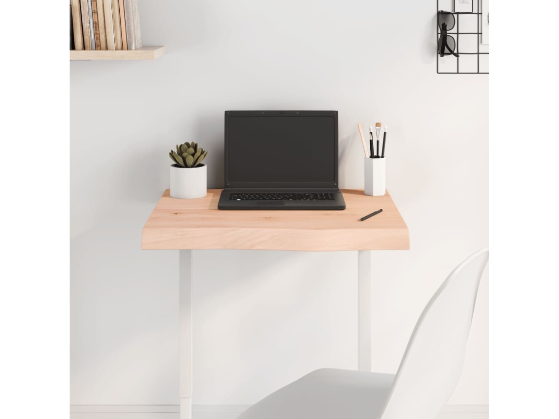Vidaxl Tampo De Mesa 60x50x(2-6) Cm Carvalho Maciço Não Tratado