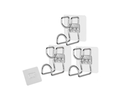 3pcs gancho de aço inox para pia, adesivo | S/MARCA