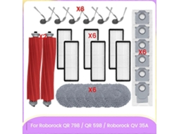 Peças Para Aspirador De Pó Roborock Qr 798 / Qr 598 / Qv 35a: Escova Lateral Principal, Filtro Hepa, Pano De Limpeza, Saco De Pó
