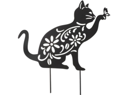 2026 palo Decorativo de Gato Silueta Linjou, Estatua de Jardín Exterior, Protector de Jardín Antiparásitos