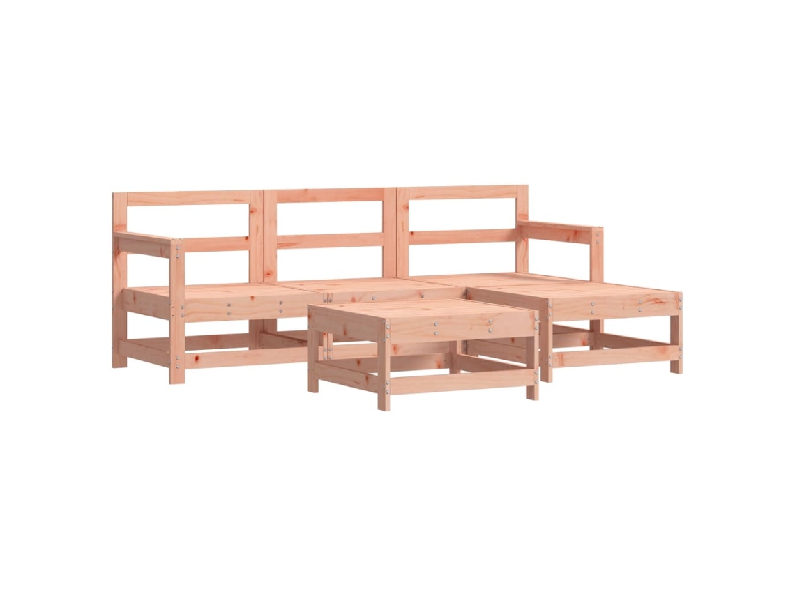 Maison Exclusive - 5 Pcs Conjunto Lounge De Jardim Madeira De Douglas Maciça
