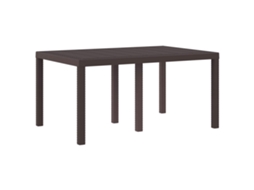 Vidaxl Mesa De Jardim Castanho 150 X 100 X 73 Cm Vime Pe