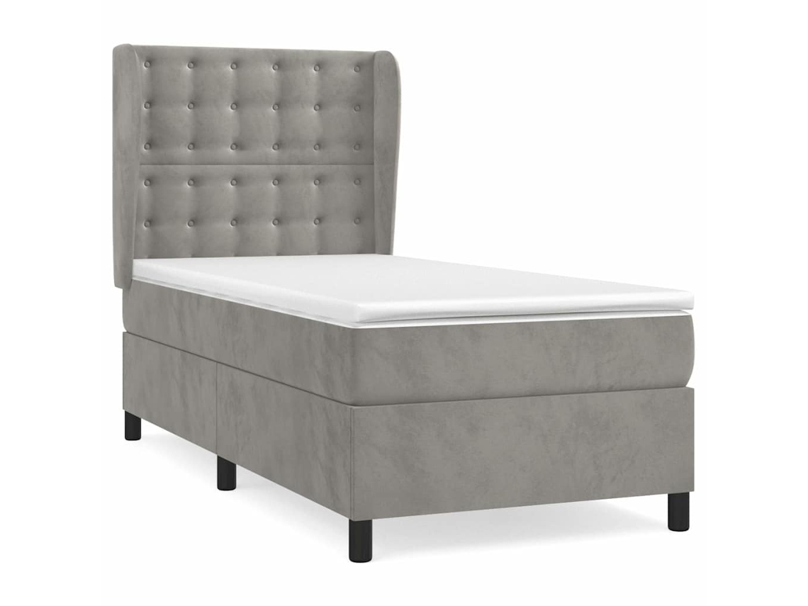 Box Spring Bed, Box Spring Beds Vidaxl Cinzeto Veludo (90 X 200 Cm)