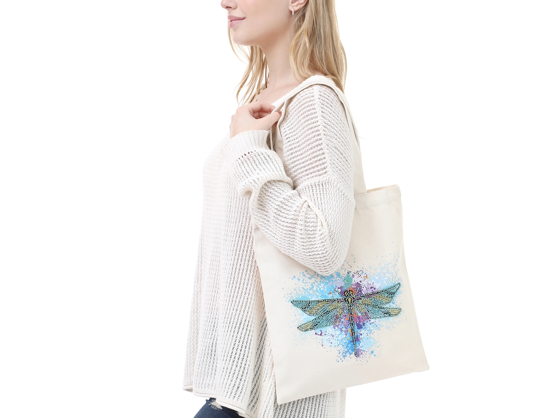 Bolsa De Compra De Pintura De Diamantes Diy Com Asas E Ferramentas Rhinestones Tote Bag Reutilizável Bb026