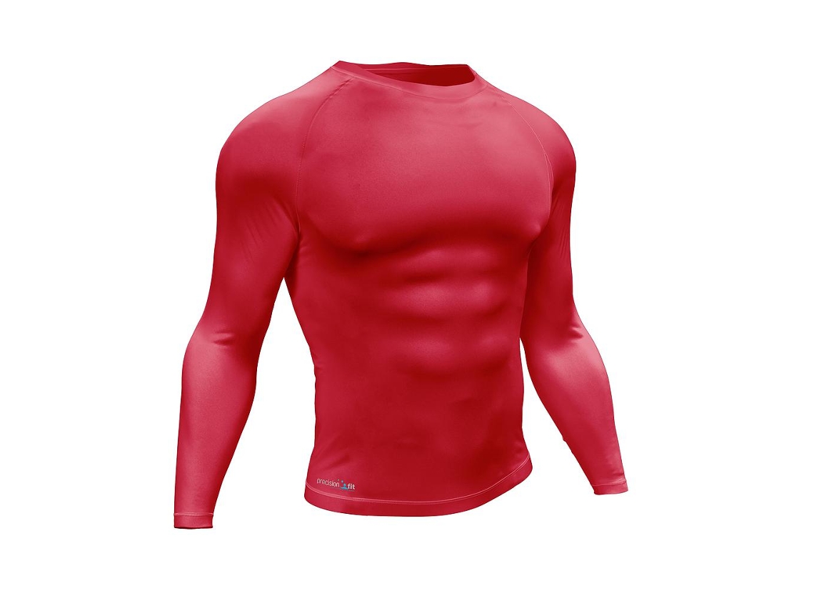 Camiseta Térmica Precision, Camada Base Esportiva, Vermelha, Tamanho Adulto G Manga Longa.