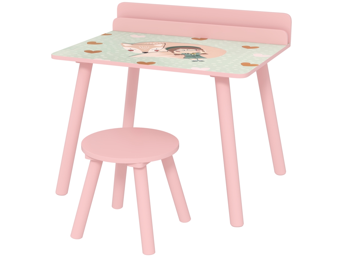 Mesa E Cadeira, Cor Rosa, Para Crianças