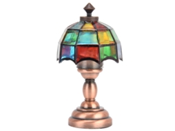 Ats lâmpada de Escritório Led Sem Fio para Casa de Bonecas 1:12 com Lâmpada de Mesa Miniatsura e Abaque Colorido