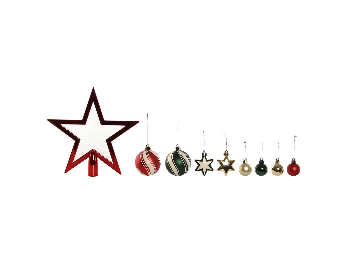 Bolas de Natal HOME ESPRIT Vermelho Verde Polietileno 21 x 6,5 x 27 cm (53 Peças)