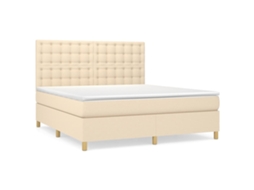 Box Spring Bed, Box Spring Beds Vidaxl Creme Tecido (160 X 200 Cm)