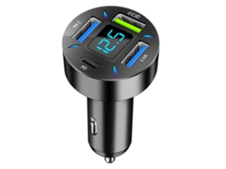 Carregador de Carro 66W, Rápido, Isqueiro, 4 USB + USB-C STELASPLEN