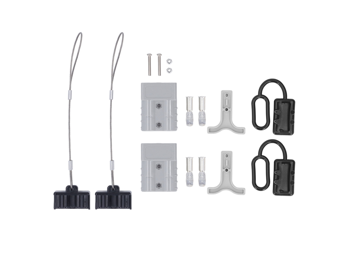 Kit Conector Rápido Bateria 50a 600v com Terminal de Cobre Prateado e Carcaça Pc