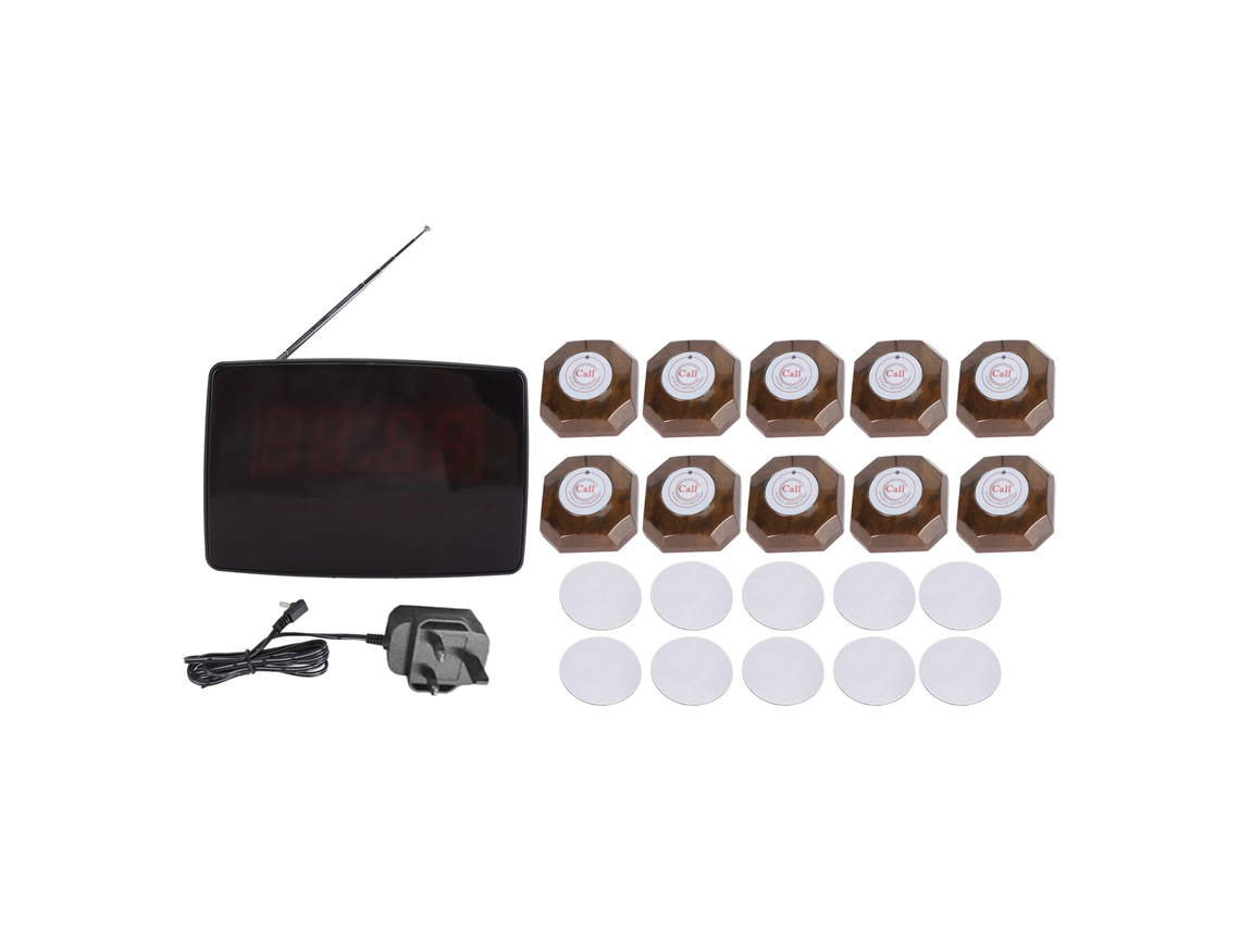 Sistema De Chamada Sem Fio Com 10 Pagers E Receptor