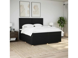 Vidaxl Cama Com Molas/colchão 200x200 Cm Tecido Preto