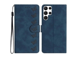 Capa Flip Para Celular Compatível Com Samsung Galaxy S23 Ultra Com Estampa De Borboleta E Capa Tipo Carteira Em Couro Pu