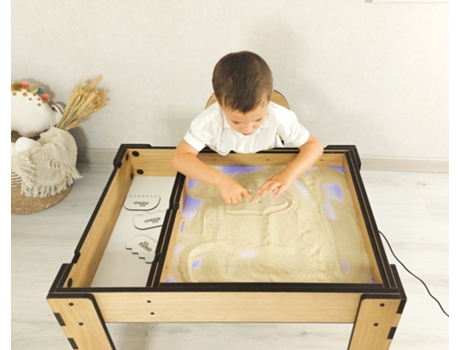 Mesa Infantil com Caixa de Areia Iluminada Clássica Madeira DANNYFUNNY