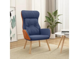 Vidaxl Cadeira De Descanso Pvc E Tecido Azul