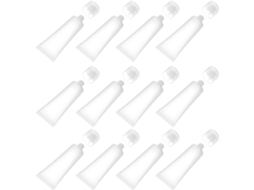 Pacote com 12 potes vazios de 50g com tampa flip-top, ideal para cosméticos.