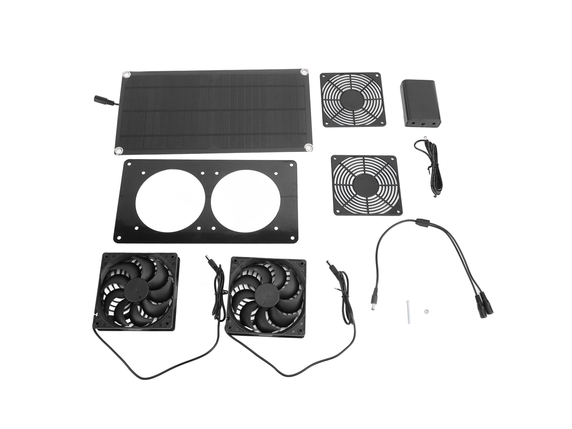 Ventoinha Solar 10w 18v 3000rpm Resistente Climas Galinheiros