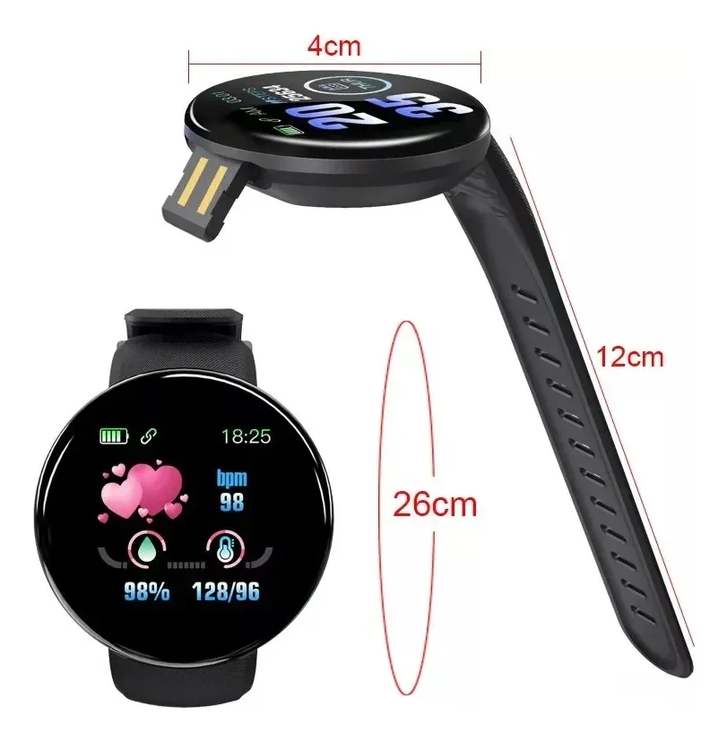 Pulseira Inteligente Vermelha Vayotoy com Monitor de Sono Colorido