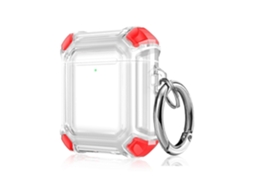 Capa Protetora De Policarbonato (pc) Bicolor Com Quatro Cantos E Gancho Para Airpods 1/2, Resistente A Quedas.
