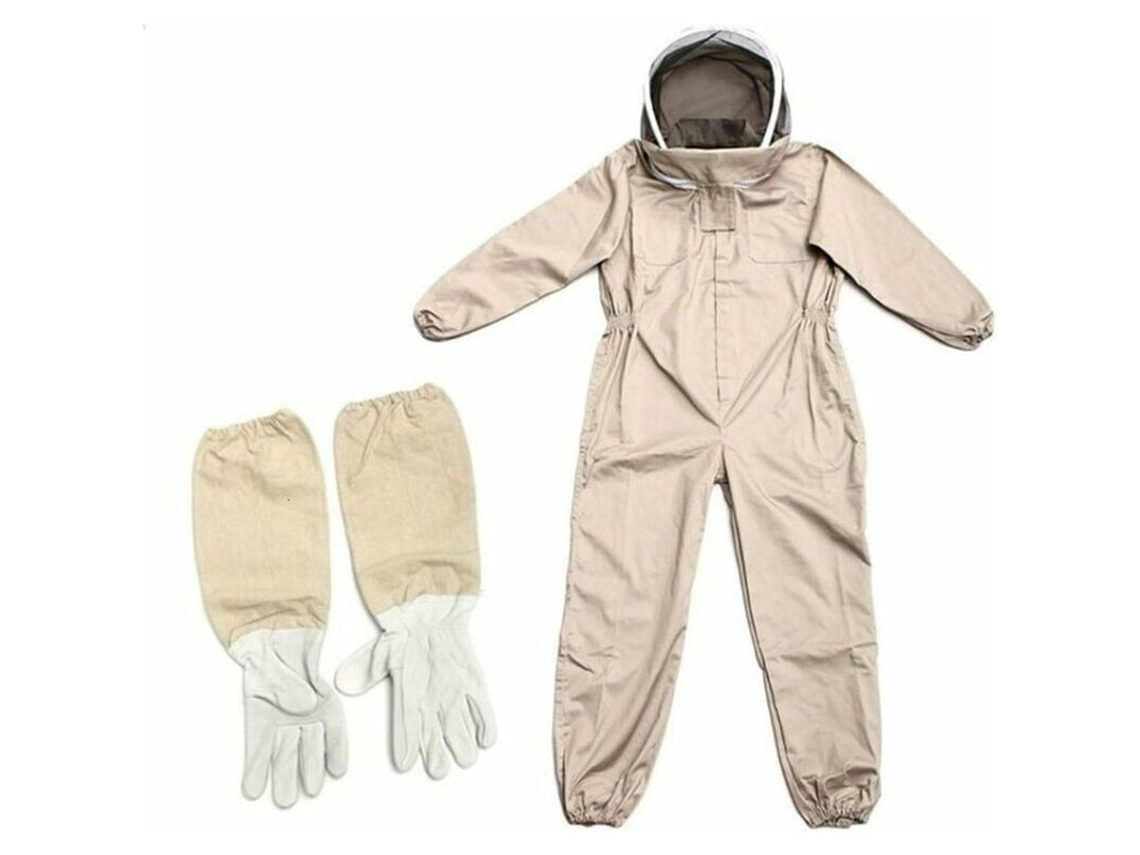 Roupa De Apicultura Com Luvas, Macacão De Apicultor Em Algodão Natural