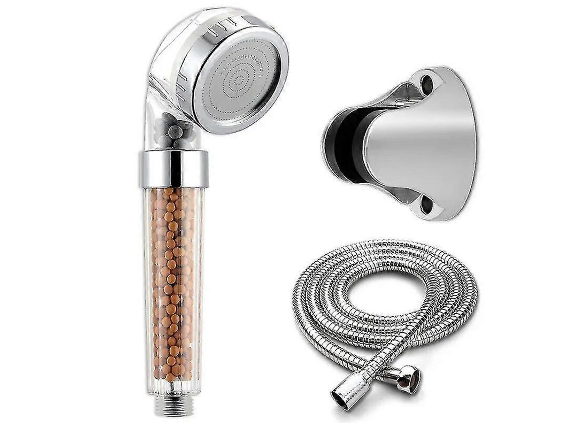 Conjunto Chuveiro Spa Filtro Super Manguito Aço Inoxidável Alta Pressão