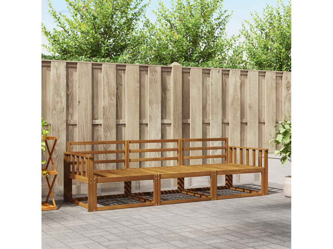 Vidaxl Conjunto De Sofás Para Exterior 3 Pcs Natural