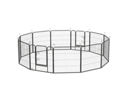 Cercado para Filhotes 12 Painéis 80x80 Cm Cinza (aço, 2 Portas)