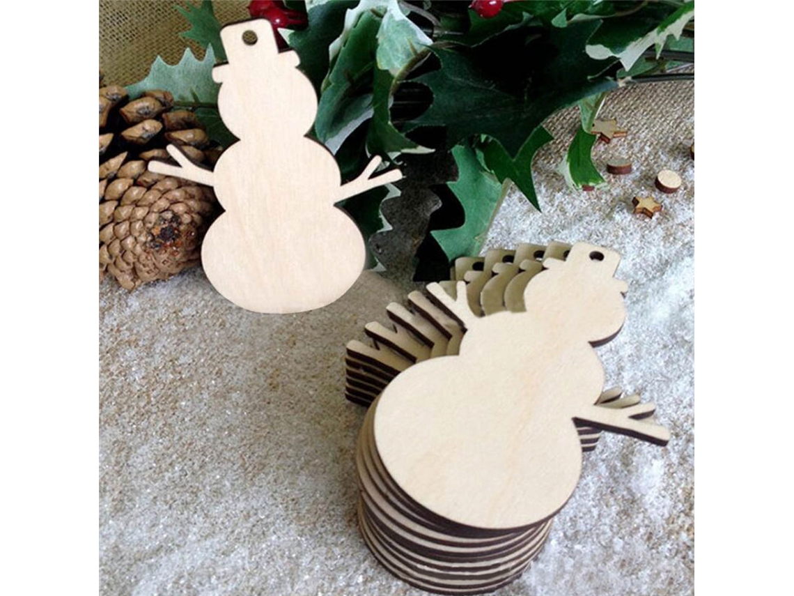 Laxiscreed Conjunto De 10 Ornamentos De Madeira Para Decoração De Natal Em Pack De 2 Peças