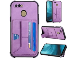 Capa Protetora Antiarranhões para Oppo Oppo A12 HONGWE. com Porta-Cartões Roxo