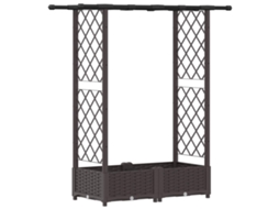 Vidaxl Cama Elevada Com Treliça E Telhado Castanho 122,5 X 40 X 123 Cm
