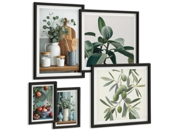 Conjunto De Pinturas Plantas Naturais Escandinavas Espelharte (5 Peças)