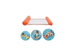 Cama Inflável Laranja Para Piscina, Rede Aquática Superconfortável Com