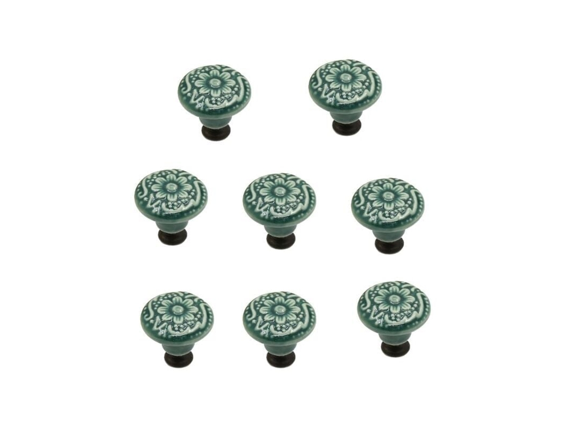 Conjunto de 8 puxadores de cerâmica em formato de abóbora BRILVIBERA (bege 36x38)