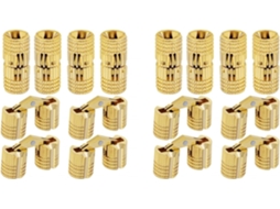 Conjunto De 16 Dobradiças Ocultas Latão 10mm, Com Ângulo De Abertura 180 Graus Para Móveis