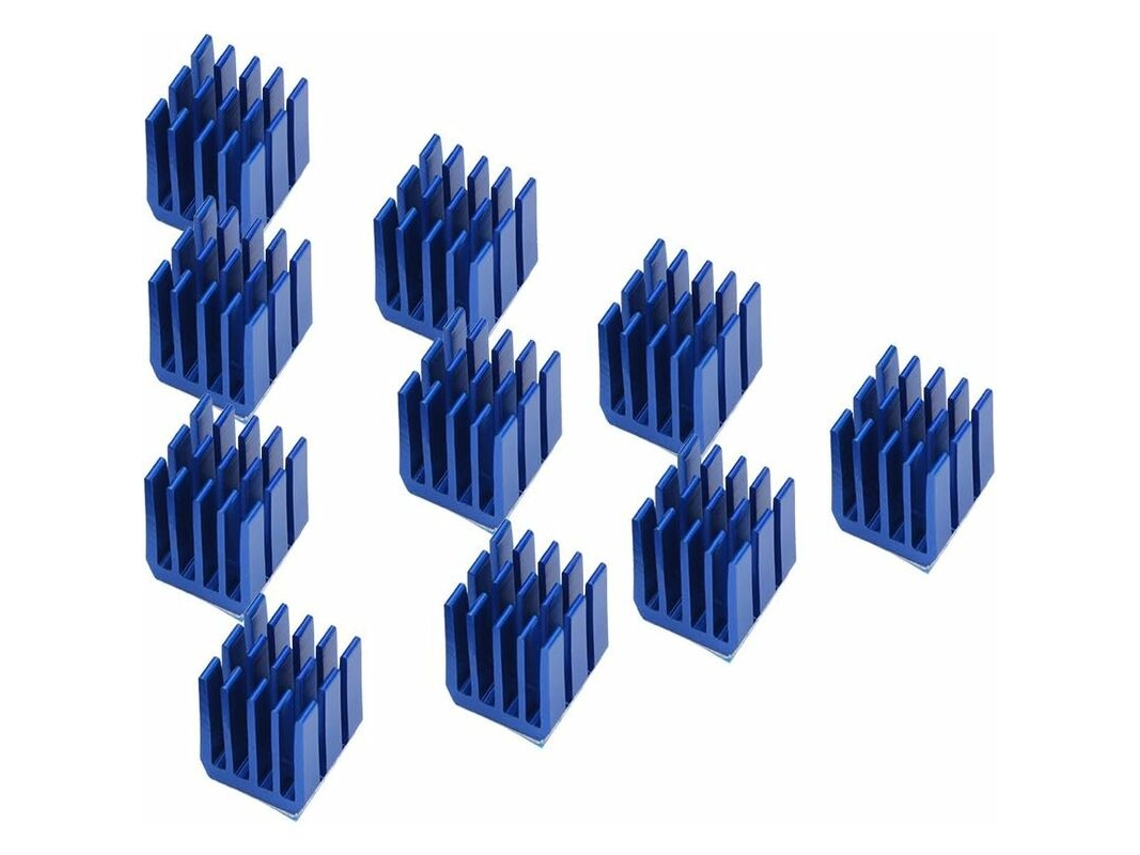 Pacote Com 10 Dissipadores De Calor De Alumínio Azul Para Motor De Passo Da Impressora 3d Tmc2100(9912 Mm) Longziming