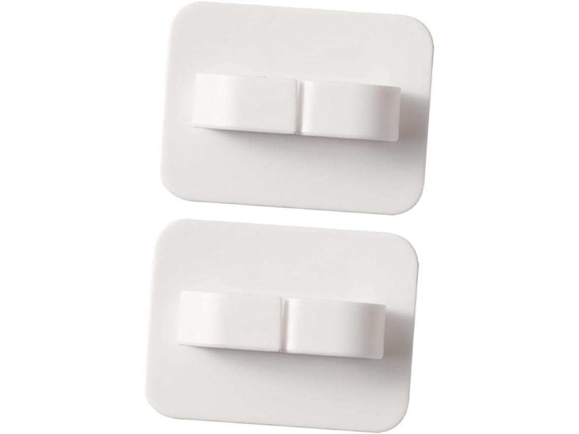 Conjunto De 2 Ganchos Adesivos Multiuso De Plástico Branco