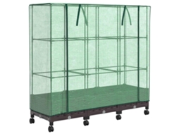 Conjunto 3 Vaso De Jardim Vidaxl Castanho Polipropileno (120 X 40 X 129 Cm)