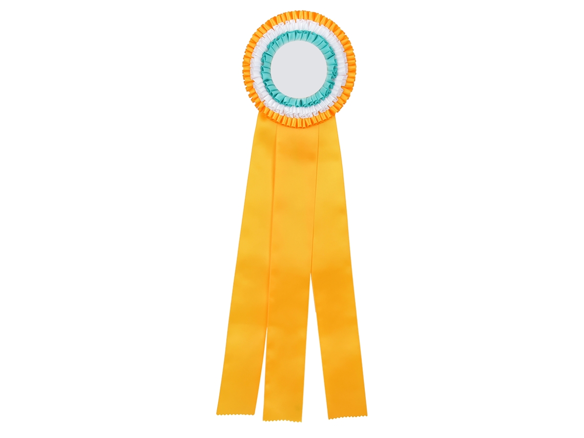 Insígnia De Fita Rosette Generosa Medalha Para Vencedores Troféu Classe Prêmio Amarelo