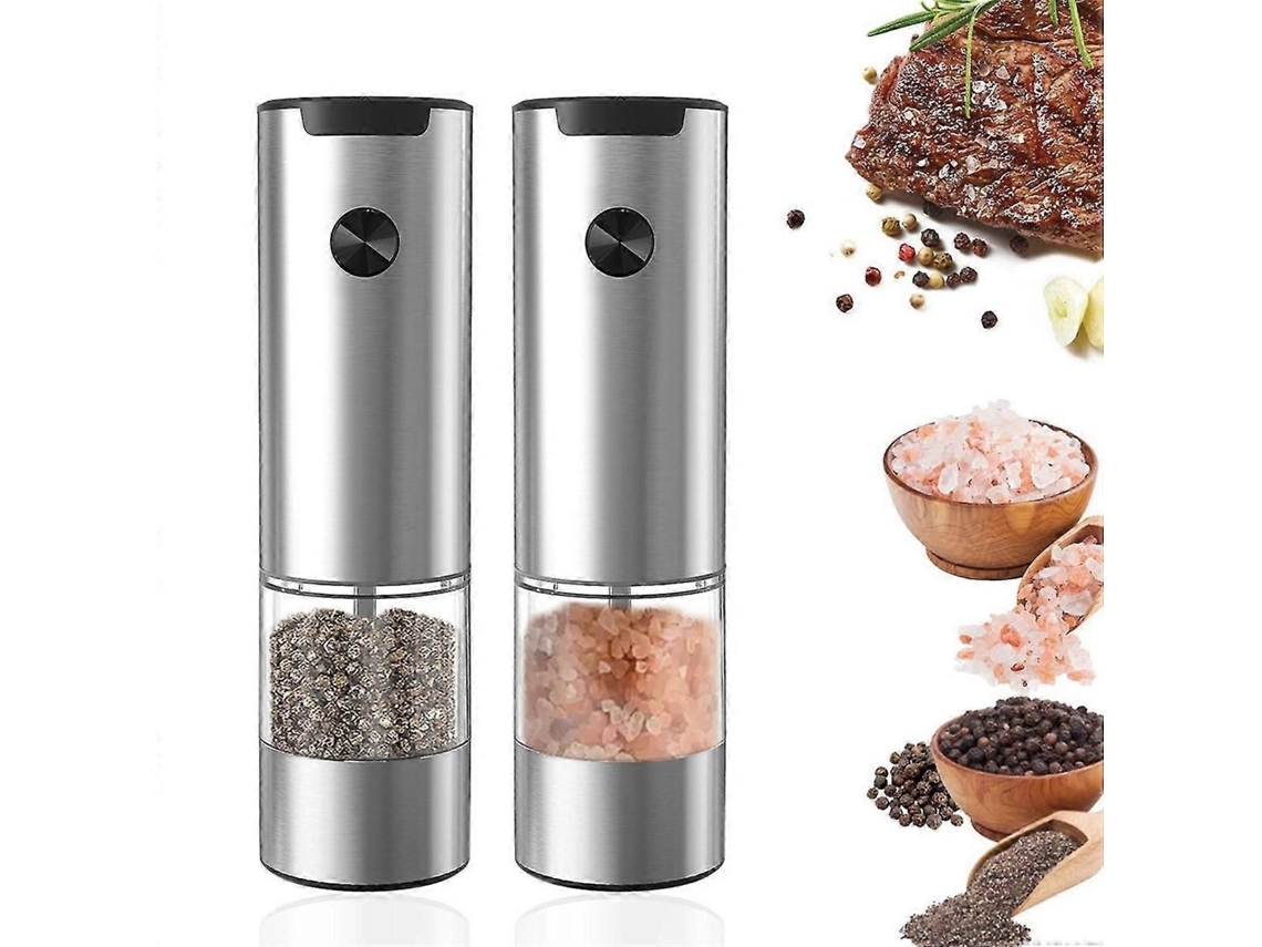 Conjunto de 2 Moedores Elétricos Sal e Pimenta com Base. GOKOCO