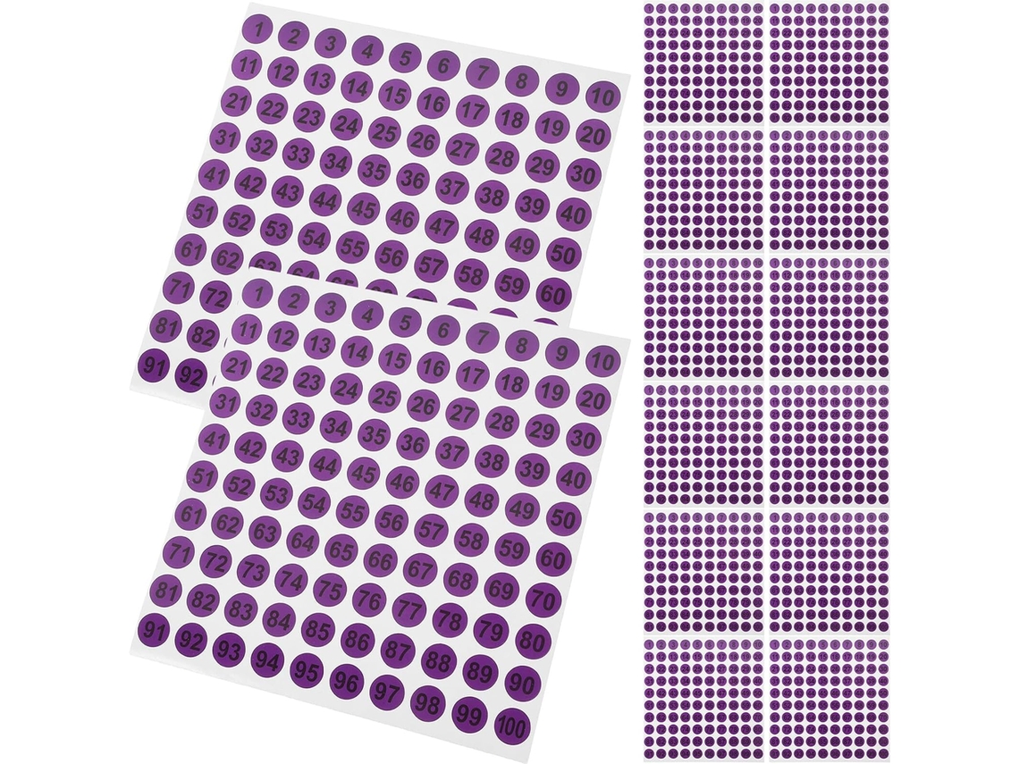50 Folhas De Etiquetas Numeradas Autoadesivas, Embalagens De Presente