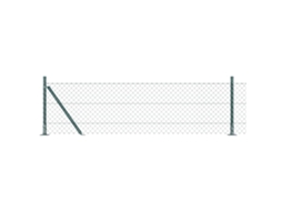 Conjunto 1 Poste De Cerca Vidaxl Verde Aço (25 X 0,6 M)